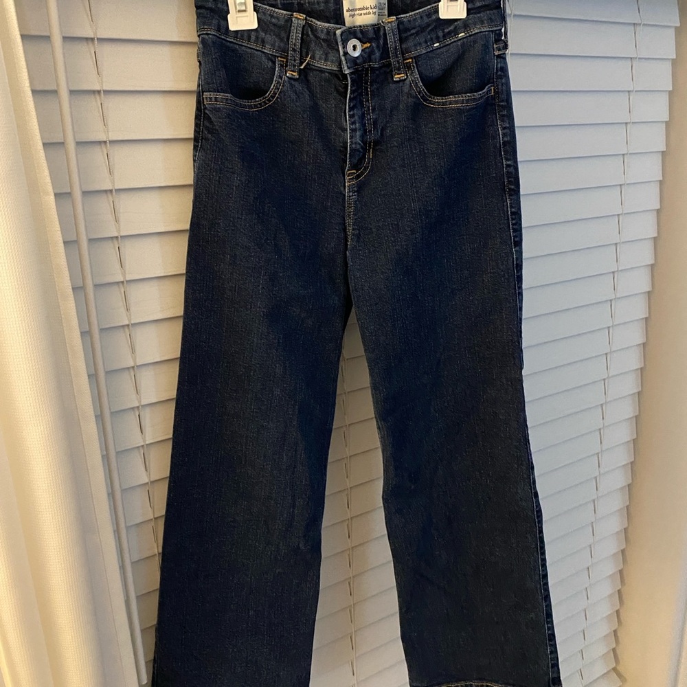 Abercrombie Kids High Rise Wide Leg Jeans - Dark Blue